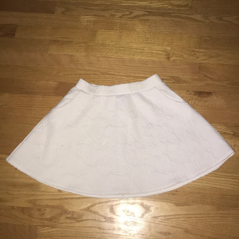 Kids JOE B white floral quilted skater skirt